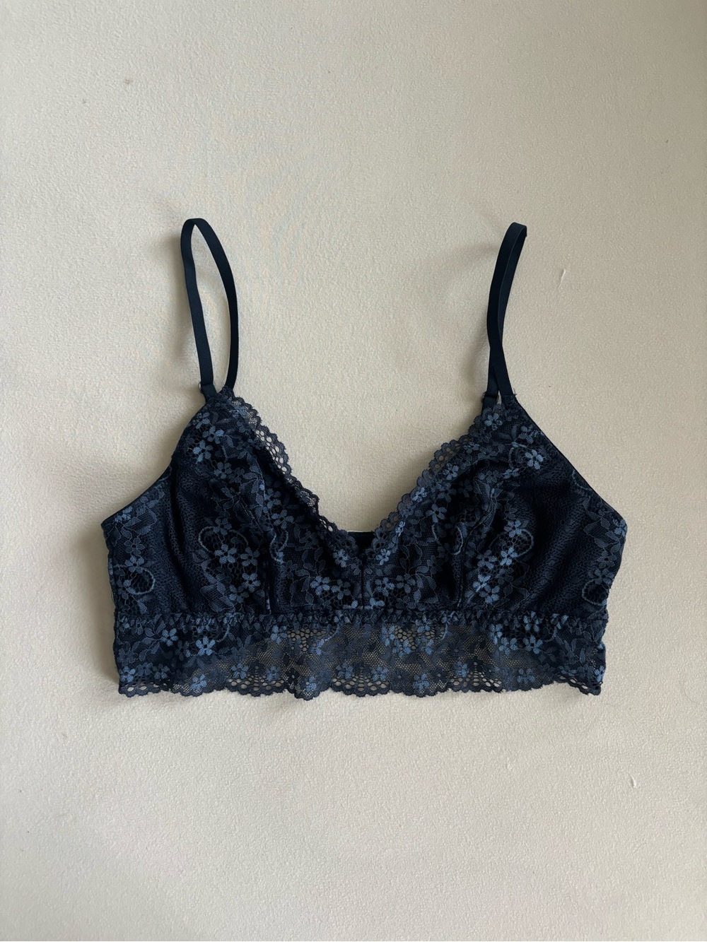gilly hicks y2k navy blue lace bralette medium